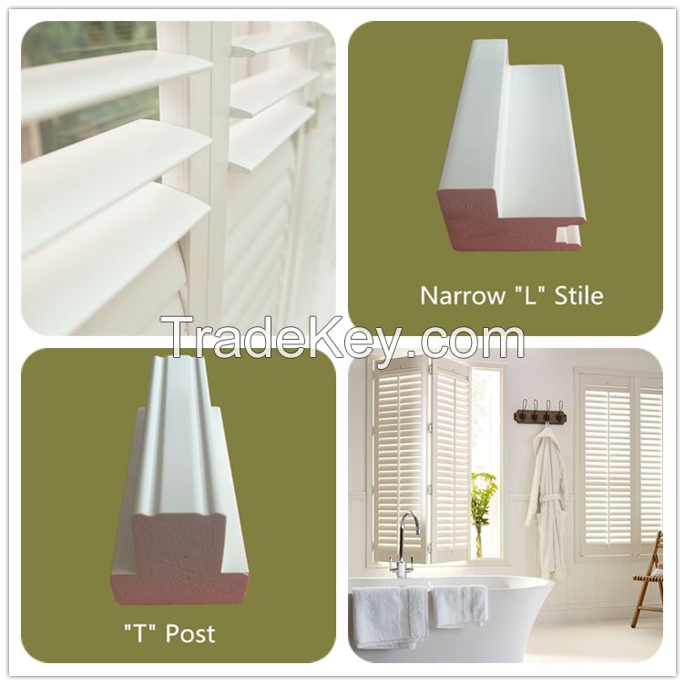 waterproof PVC materials plastic shutter window in white color from China
