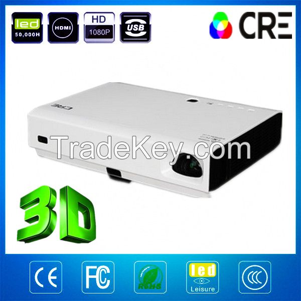 4K Blue-ray 3D USB VGA digital dpl led projector with HDMI & home cinema speaker, dlp panel, image zoom system