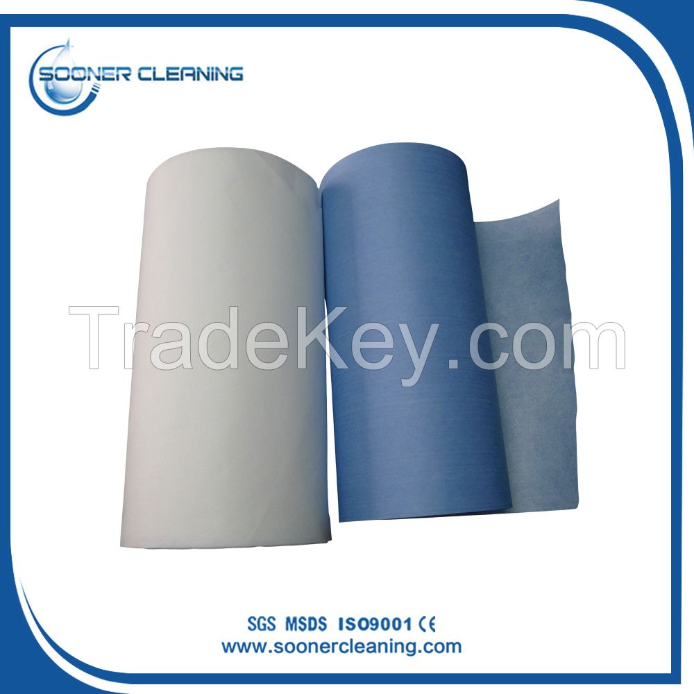 High tensile industrial cleaning cellulose spunlace nonwoven