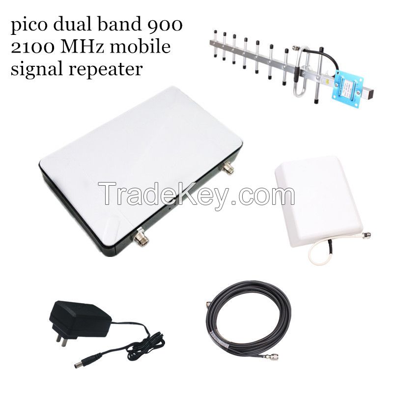 Dual band 900 2100 MHz mobile signal repeater, 2g 3g cellular booster amplifier