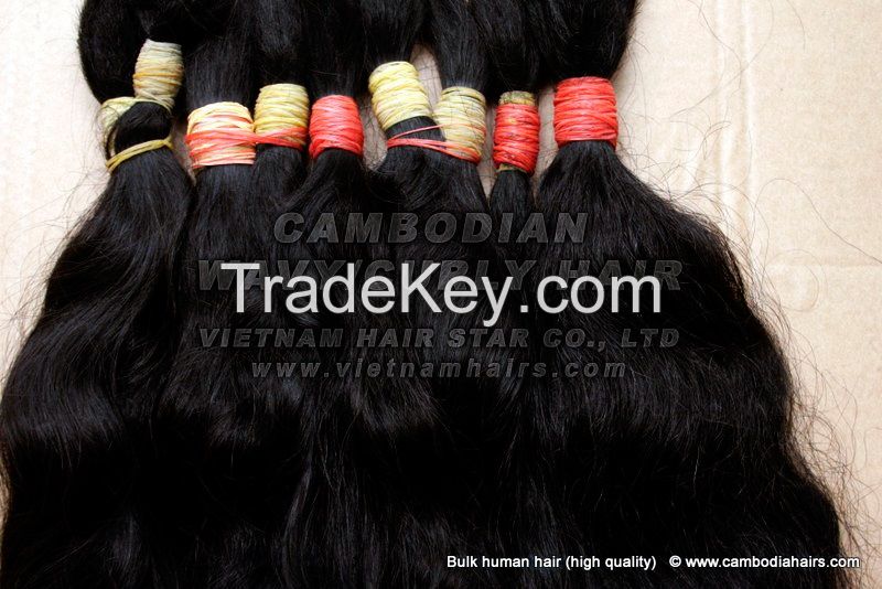 High quality Cambodian remy single drawn, double drawn hair best selling