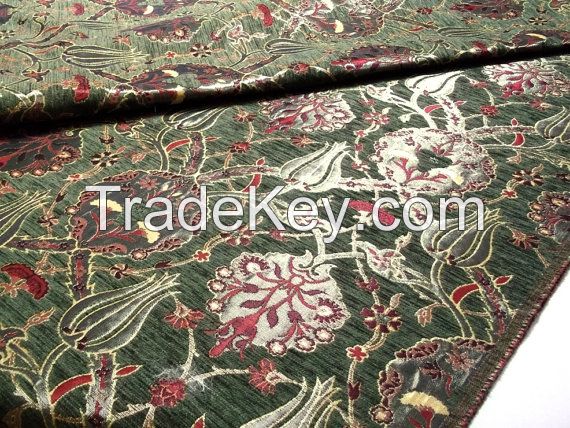 ANATOLIAN DESIGN OTTOMAN STYLE CHENILLE FABRICS-TULIPS