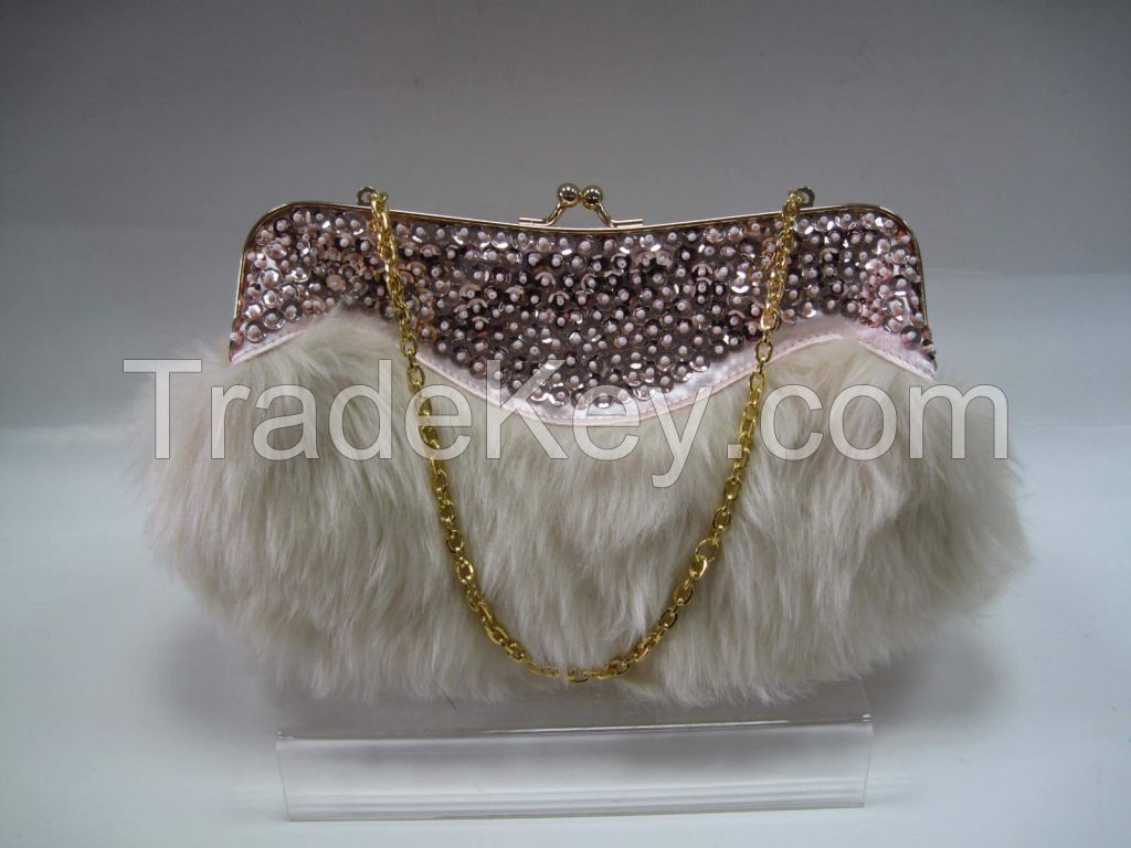 Ladies Winter fur fabric handbag for sale