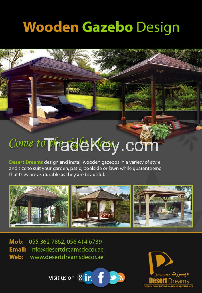 Manufacturing Wooden Gazebo and Pergola in UAE.