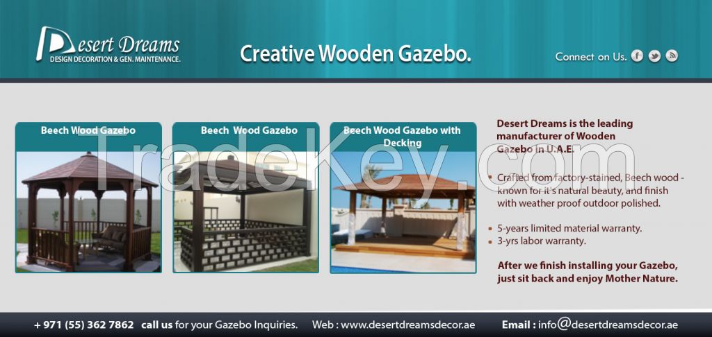 Manufacturing Wooden Gazebo and Pergola in UAE.