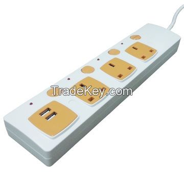 Extension socket, with USB charger