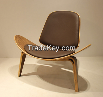 hot sell high quality replica Hans wegner shell chair wooden chair plywood leisure lounge chair