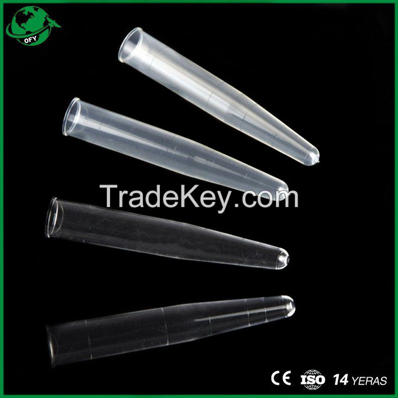 16*100 12ml Lab Plastic Round Bottom Or Conical Bottom Test Tube