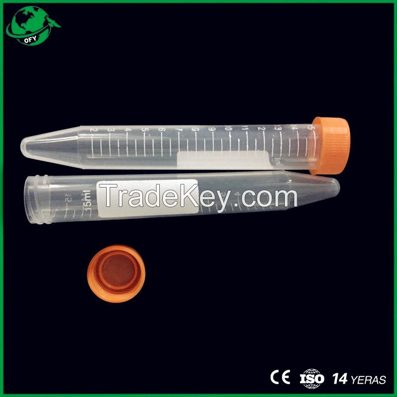 15ml Lab Conical/Round  Bottom Plastic Centrifuge Tube 