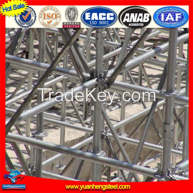 Q345 Q235 Galvanized Steel Multidirectional Rosette Layher Ringlock Scaffolding