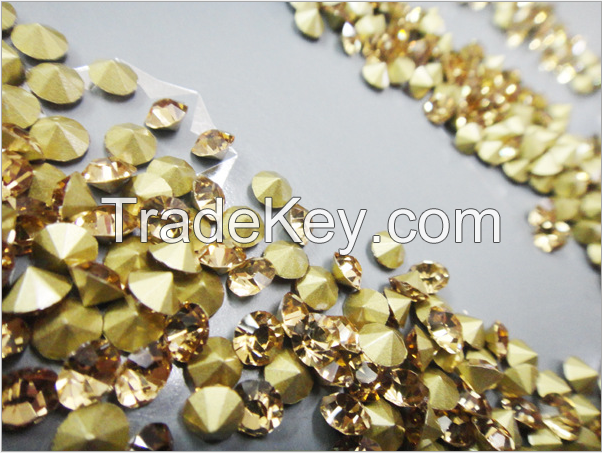 Crystal yellow v-bottom rhinestone