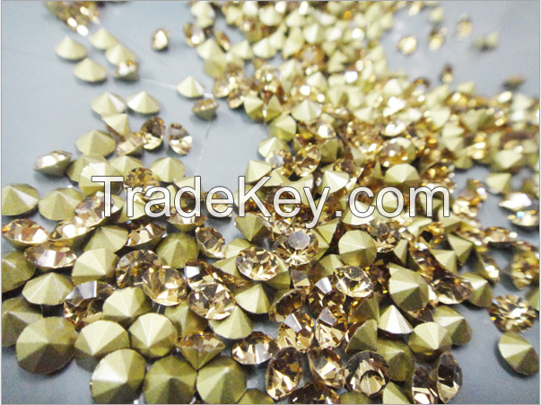 Crystal yellow v-bottom rhinestone