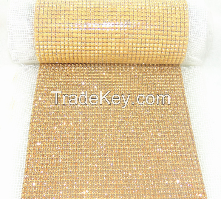 Hot melt glue rhinestone mesh cloth