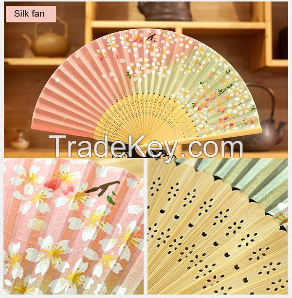 hand-made silk bamboo fan