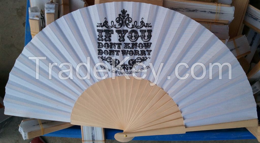 wood fabric fan