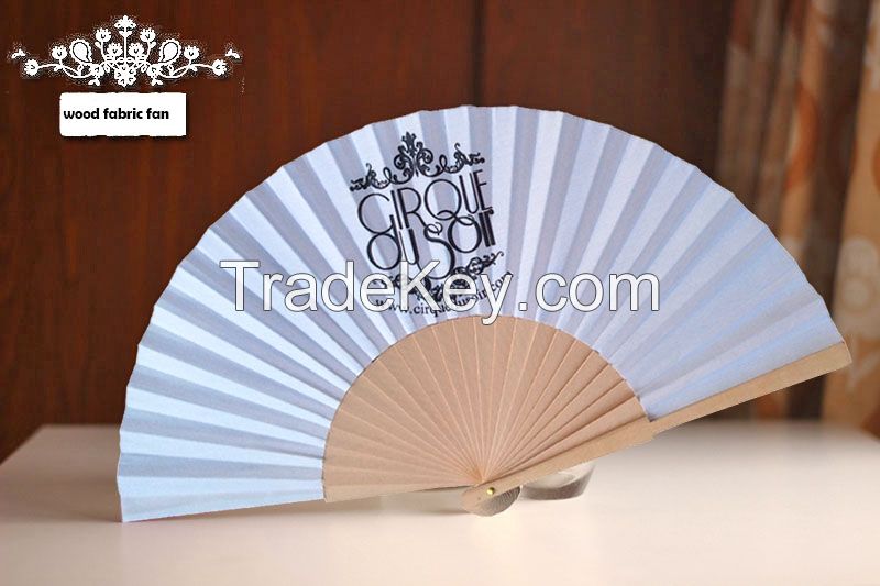 fabric wood hand fan