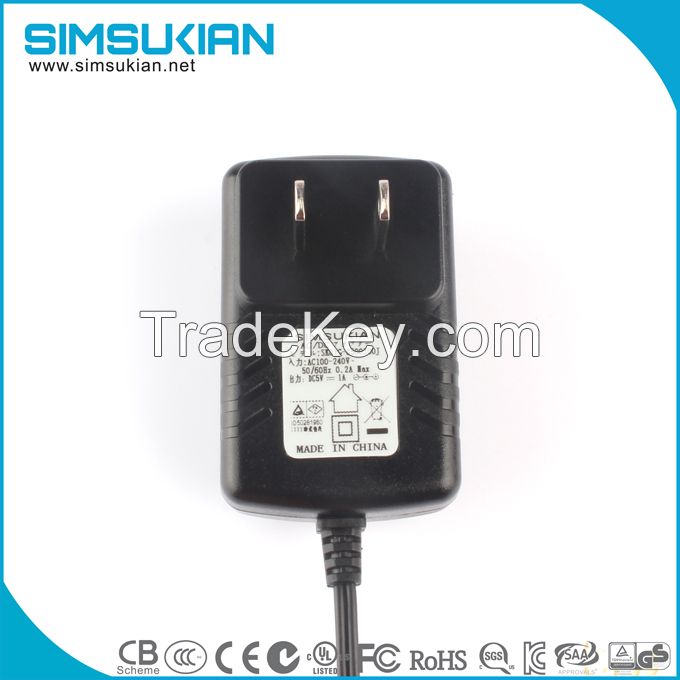 12v 1a ac dc wall mounted power adapter 12w switching power supply