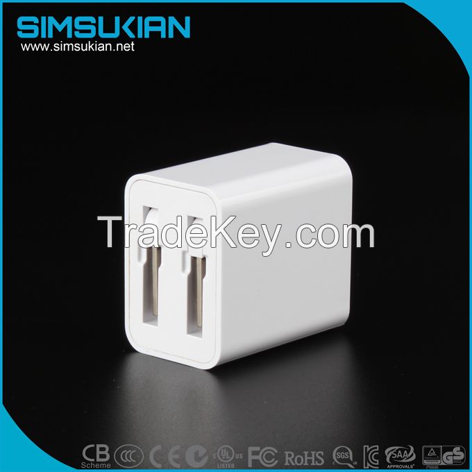 100-240V 50/60hz TO DC 5v 2a usb folding wall charger