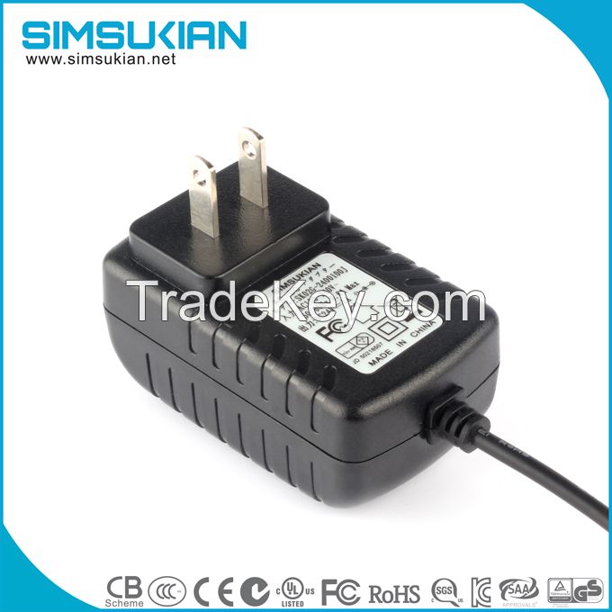 12v 1a ac dc wall mounted power adapter 12w switching power supply