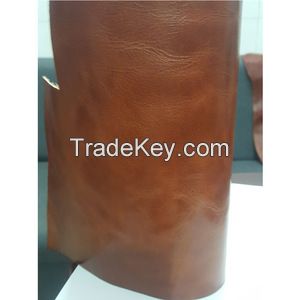 High quality factory price Oily Crunch Cow Finished leather. Super soft excellent for beautiful articles bags, shoes,belt