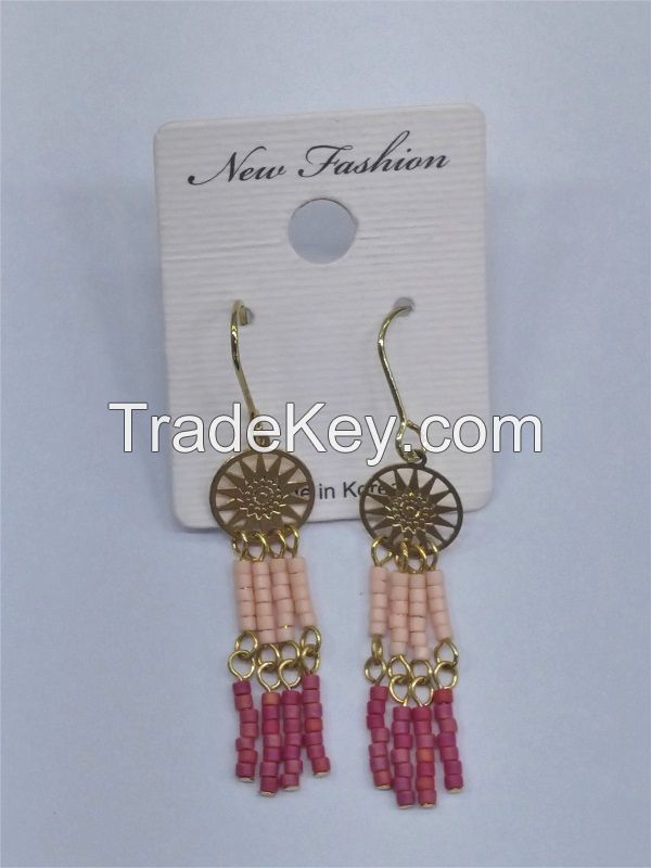 beads earring, Korea Agent, sun shape earring, mix color earring