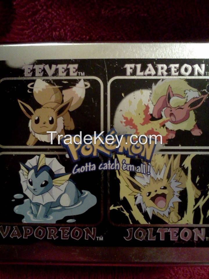 Eeveeloutions, Eevee, Flareon, Vaporeon and Jolteon pokemon tin box. Very rare!!