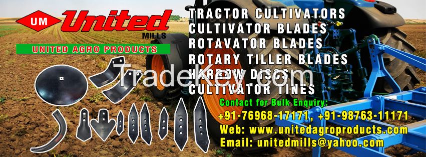 Tractor cultivators blades shovels, rotavator blades, tines, harrow discs manufacturers exporters suppliers in india