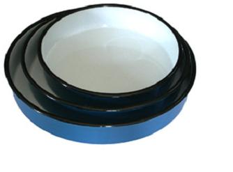 3 pcs enamel round bake pan set