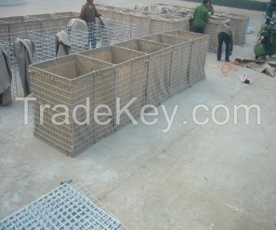 Military sand filled barrier Hesco container welded gabion box Hesco defense wall price for sale