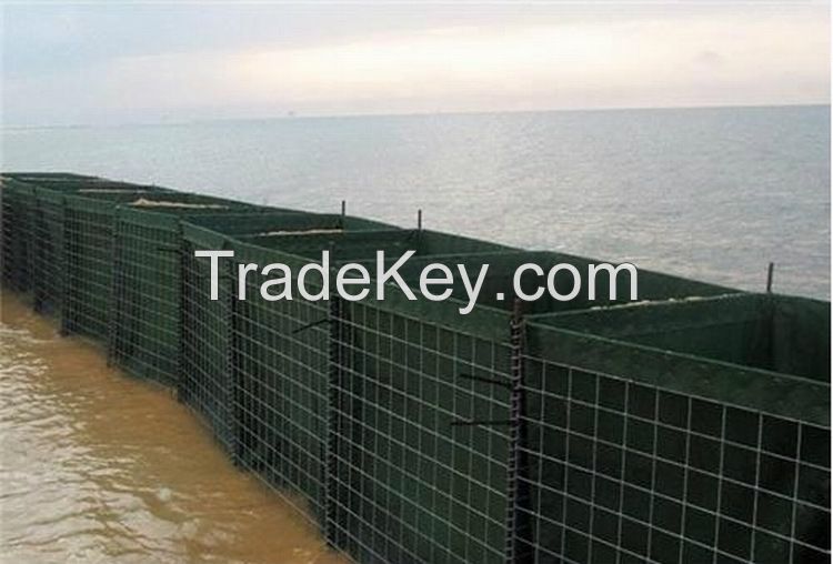 Military sand filled barrier Hesco container welded gabion box Hesco defense wall price for sale