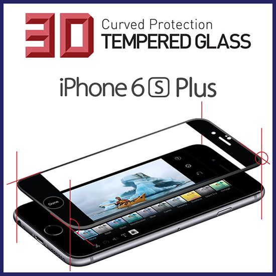 3D Forming Tempered Glass Screen Protector For iPhone 6S Plus (Full Cover / Edge To Edge)