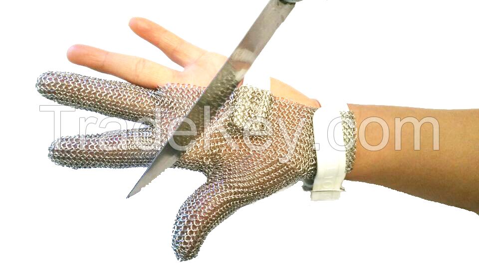 Stainless steel ring mesh gloves