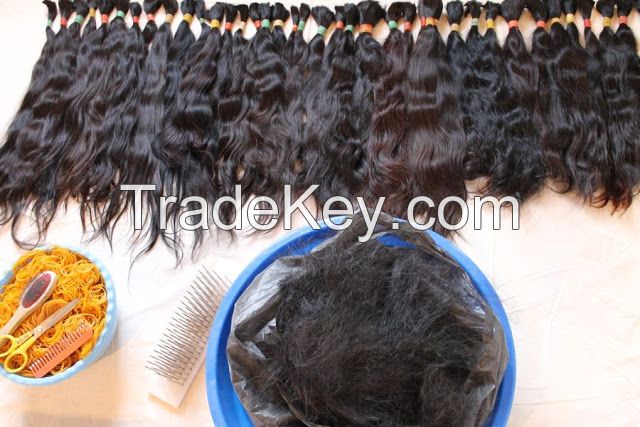 Euro style straight dark natural virgin human hair ponytails