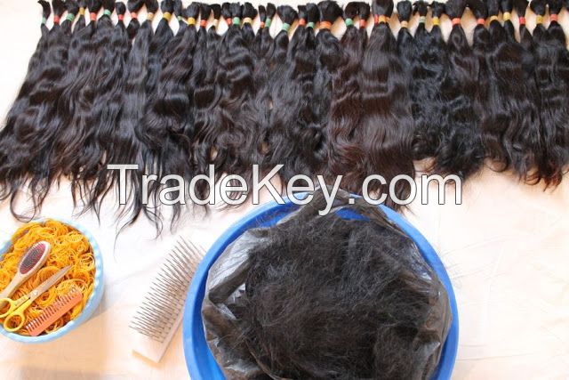 Slight wave straight coarser Uzbek hair