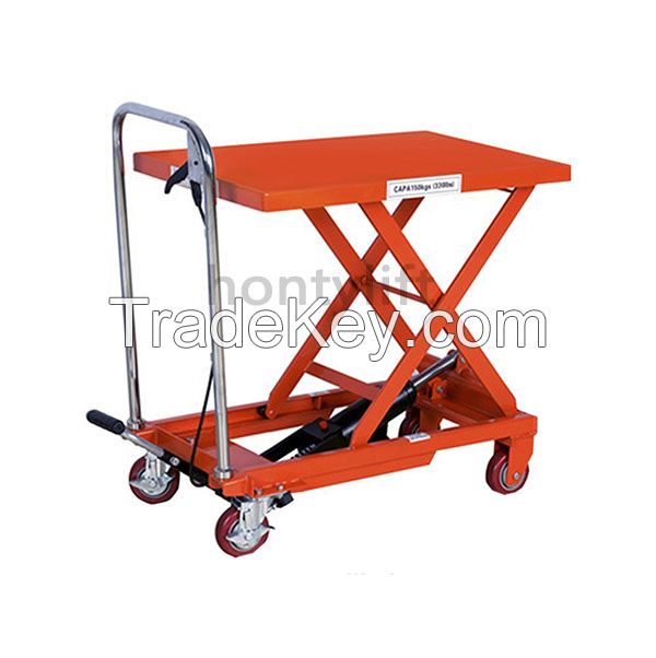 CE china supplier offers 500 kg cheap hand scissor lift wheel with han