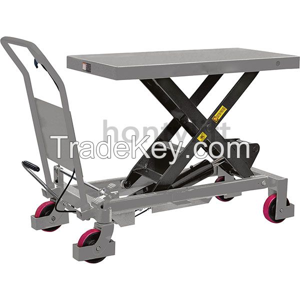CE china supplier offers 500 kg cheap hand scissor lift wheel with han