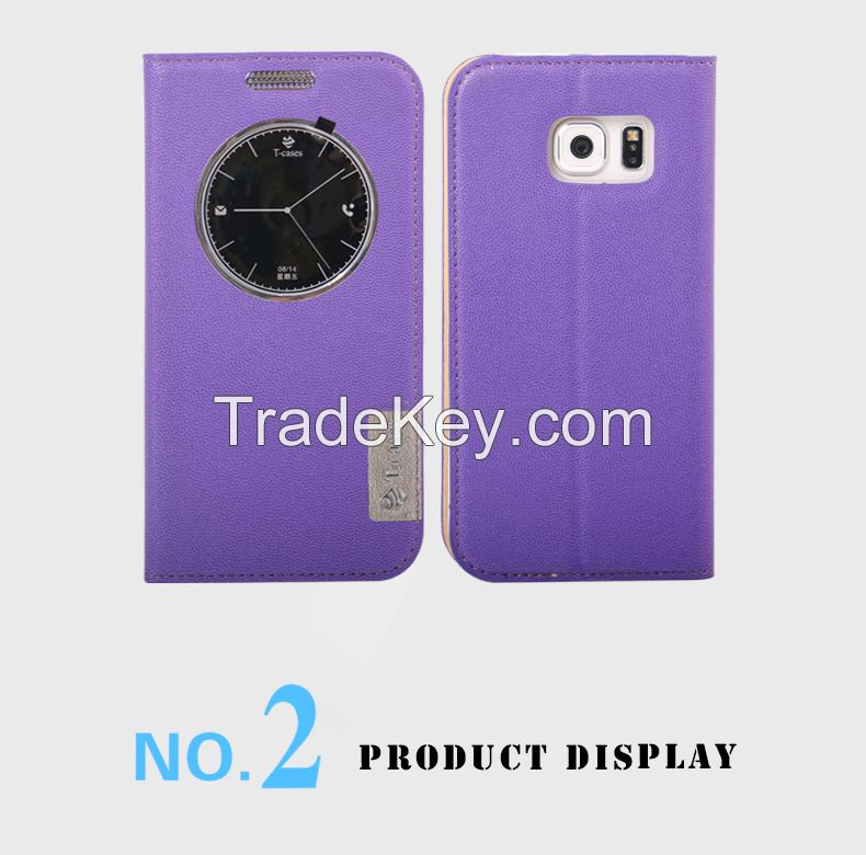 Hot selling flip leather smart case for samsung galaxy S6 edge plus,for galaxy S6 edge plus leather case