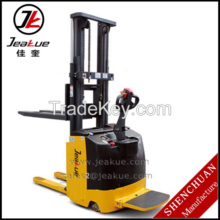 Factory Rated load 2000kg Lifting height 5m electric stacker price with Two Stage Mast