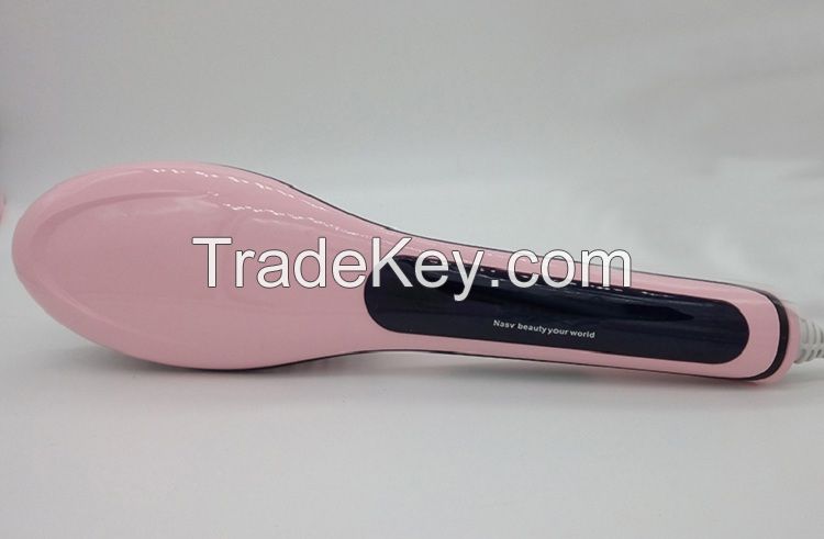 NEW automatic anion conditioner hair straightener comb electric shock massage brush LCD display iron straightening hair brush