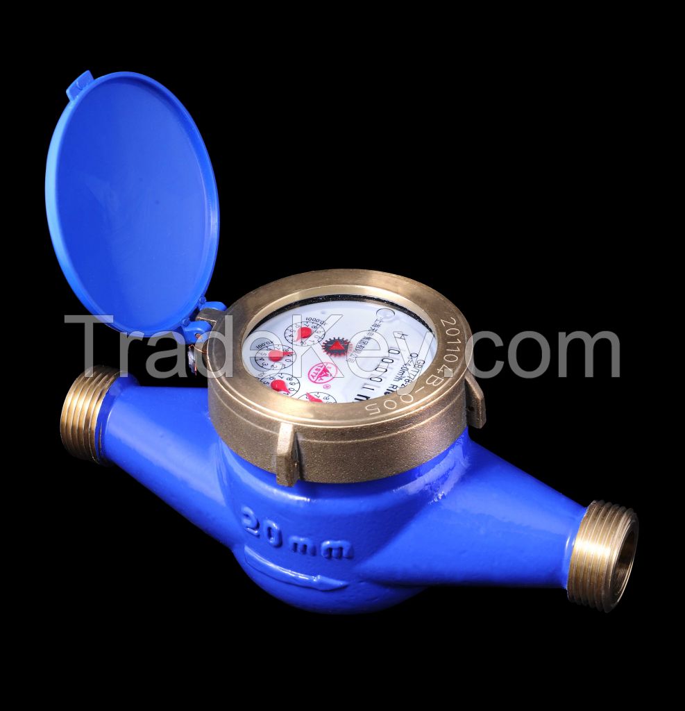 Rotary vane wheel wet-dial water meter
