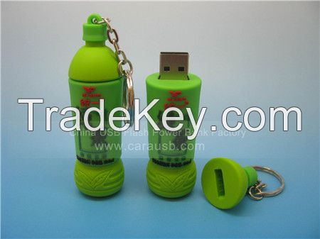 uni-president green tea bottle usb flash drive 8GB green bottles pvc memory sticks