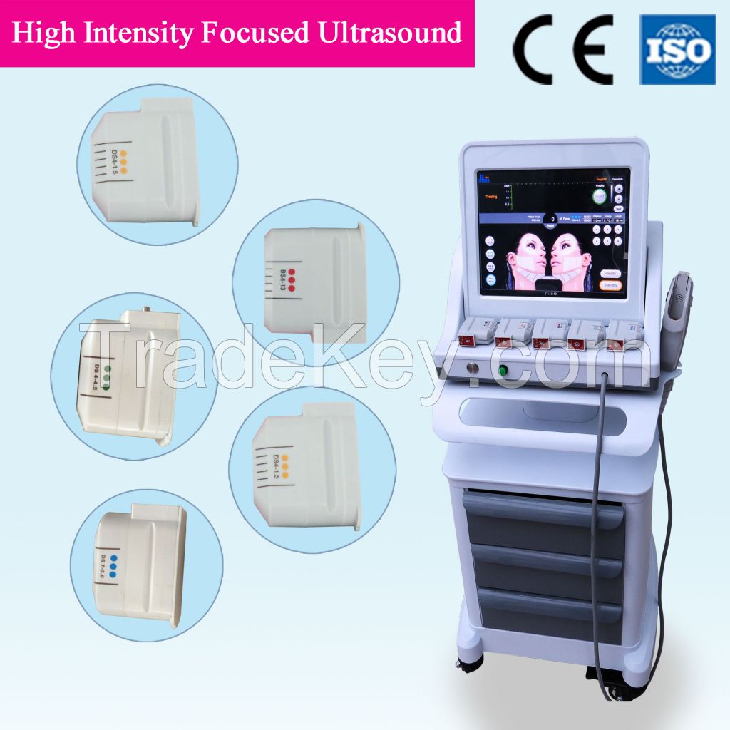 Hifu high intensity focused ultrosound face lift and wrinkle removal machine 