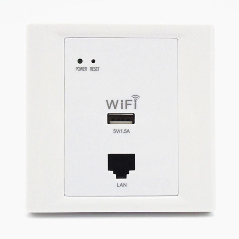 WPL6003 White POE power supply hotel use in wall wireless access point with USB port