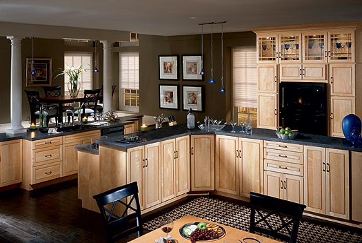 Solid Wood Kitchen Cabinet (Maple) (KC-001)