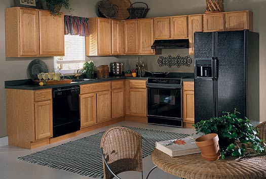 Solid Wood Kitchen Cabinet (Oak) (KC-004)
