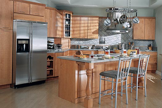 Solid Wood Kitchen Cabinet (Maple) (KC005)