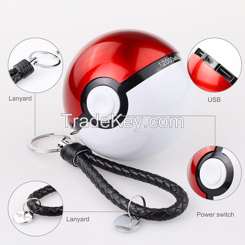 12000mAh Pokemons Go Ball 1,2,3 Power Bank Magic Ball Charger For Phone