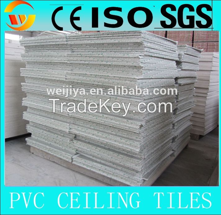 PVC laminated gypsum ceiling tiles