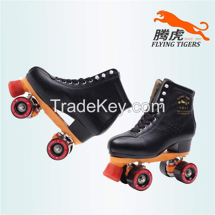 Flying Tigers Quad Roller Skates FT520 Black Classic For Outdoor Skating That Is Comfortable- stylish- and Durable