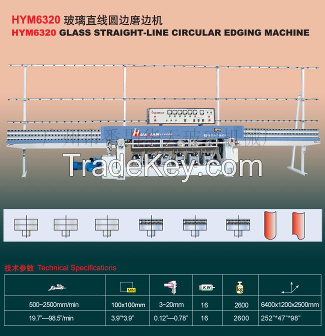 Glass Straight-Line Circular Edging Machine (HYM6320)